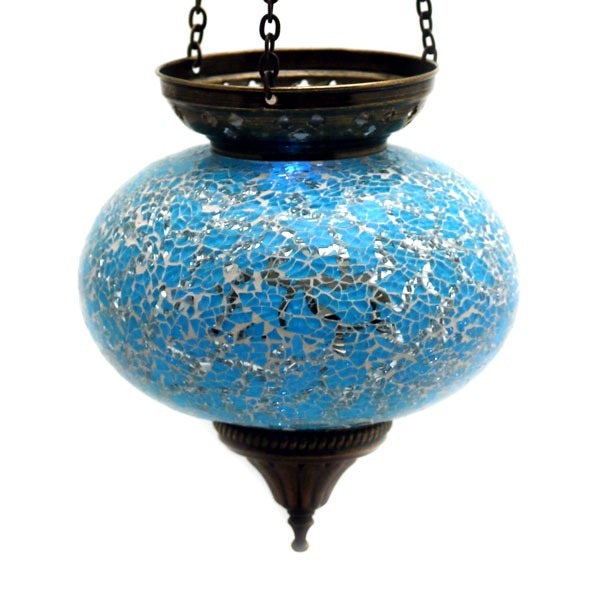 Lampe à suspension en mosaïque de verre