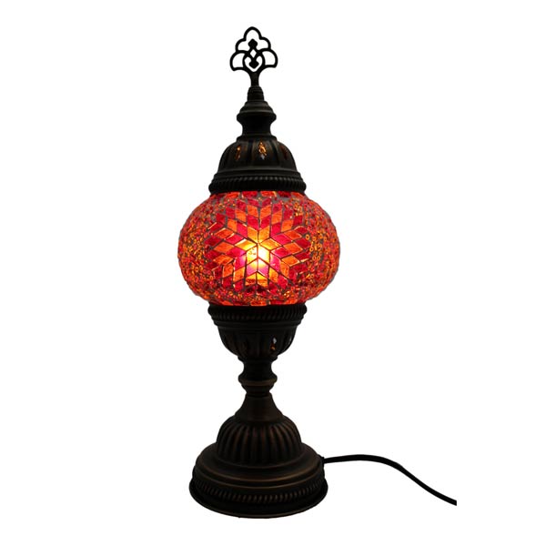 Lampe Glasmosaik orange/rot