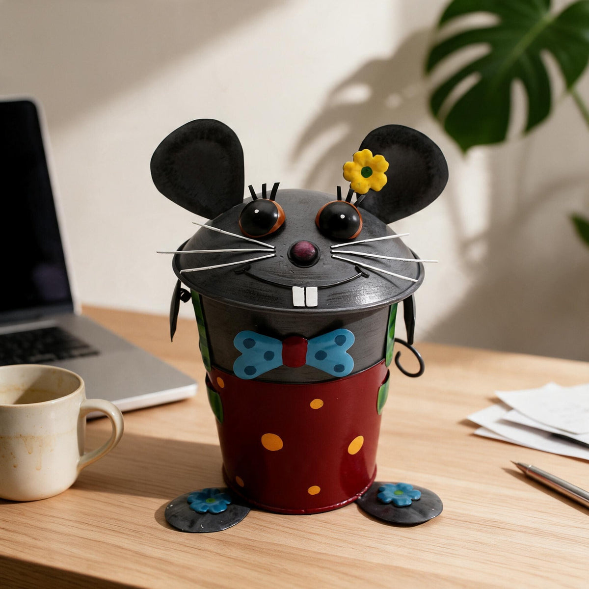 Tischmülleimer Maus aus Metall
