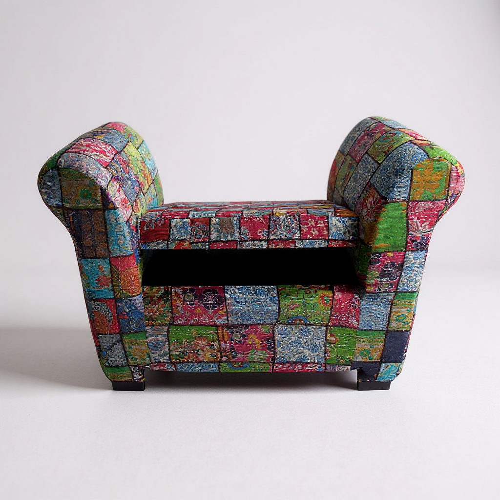 Einsitzer mit Stauraum Patchwork B-Ware Messemuster