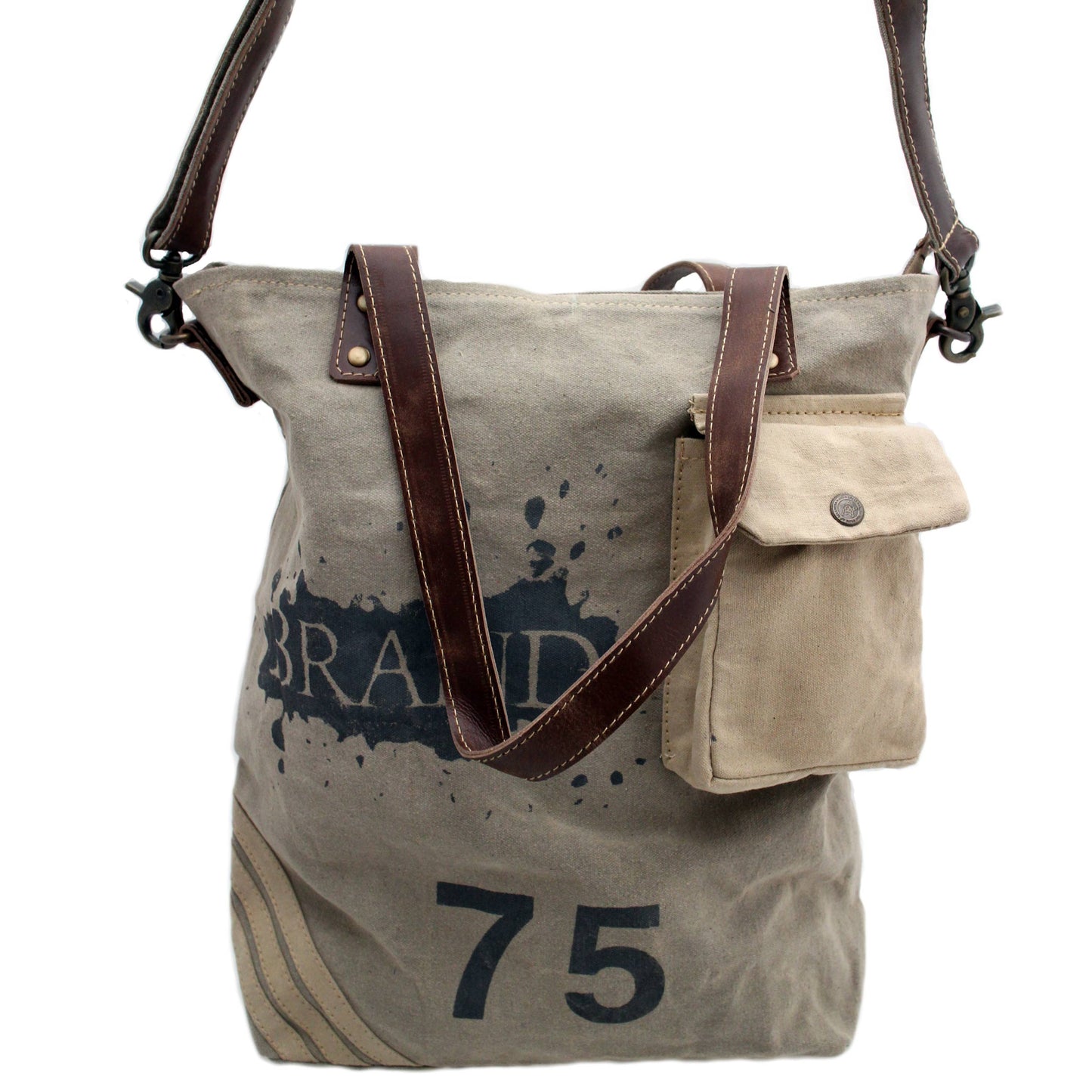 Canvas Tote Bag Leather Bag Unisex Shoulder Bag Shopper Women's Bag Men's Bag Crossbody Shoulder Bag