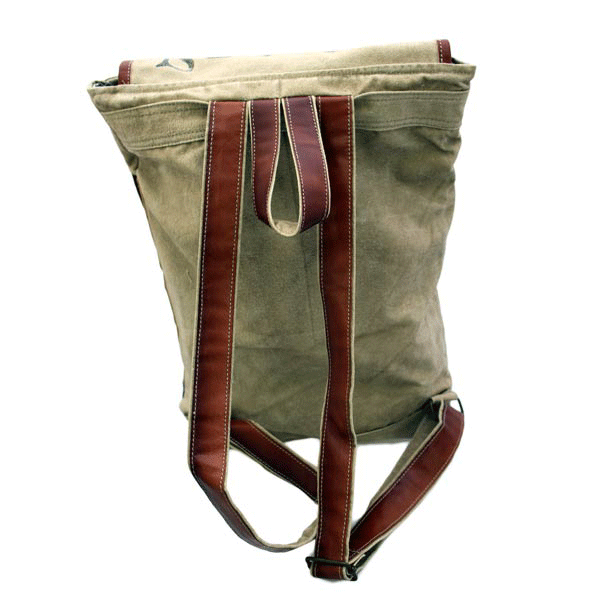Canvas backpack leather