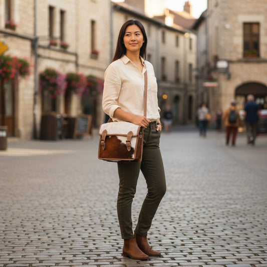 Umhängetasche aus Kuhfell - Handgefertigt | Echtleder