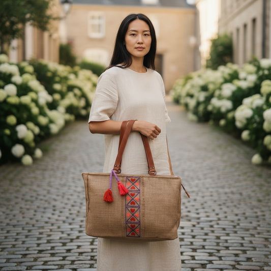 Borsa a tracolla in iuta