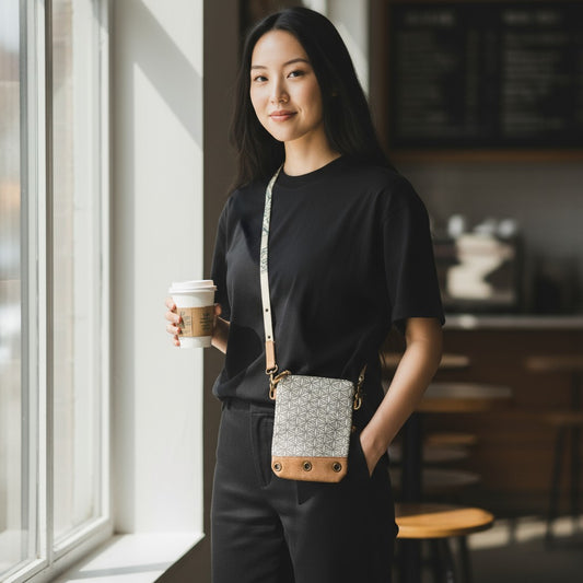 Canvas Umhängetasche mit Leder