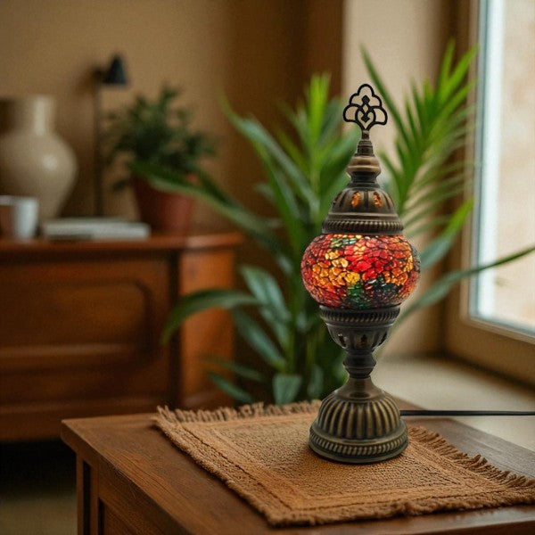 Lampadaire mosaïque en verre coloré