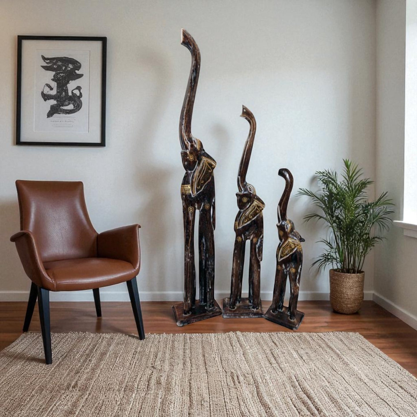 Figurines debout éléphant set/3